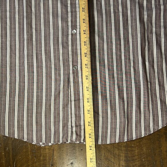 Ely Cattleman Mens 2XLT Tall Man Gray Striped Western Pearl Snap Long Sleeve - Picture 7 of 7